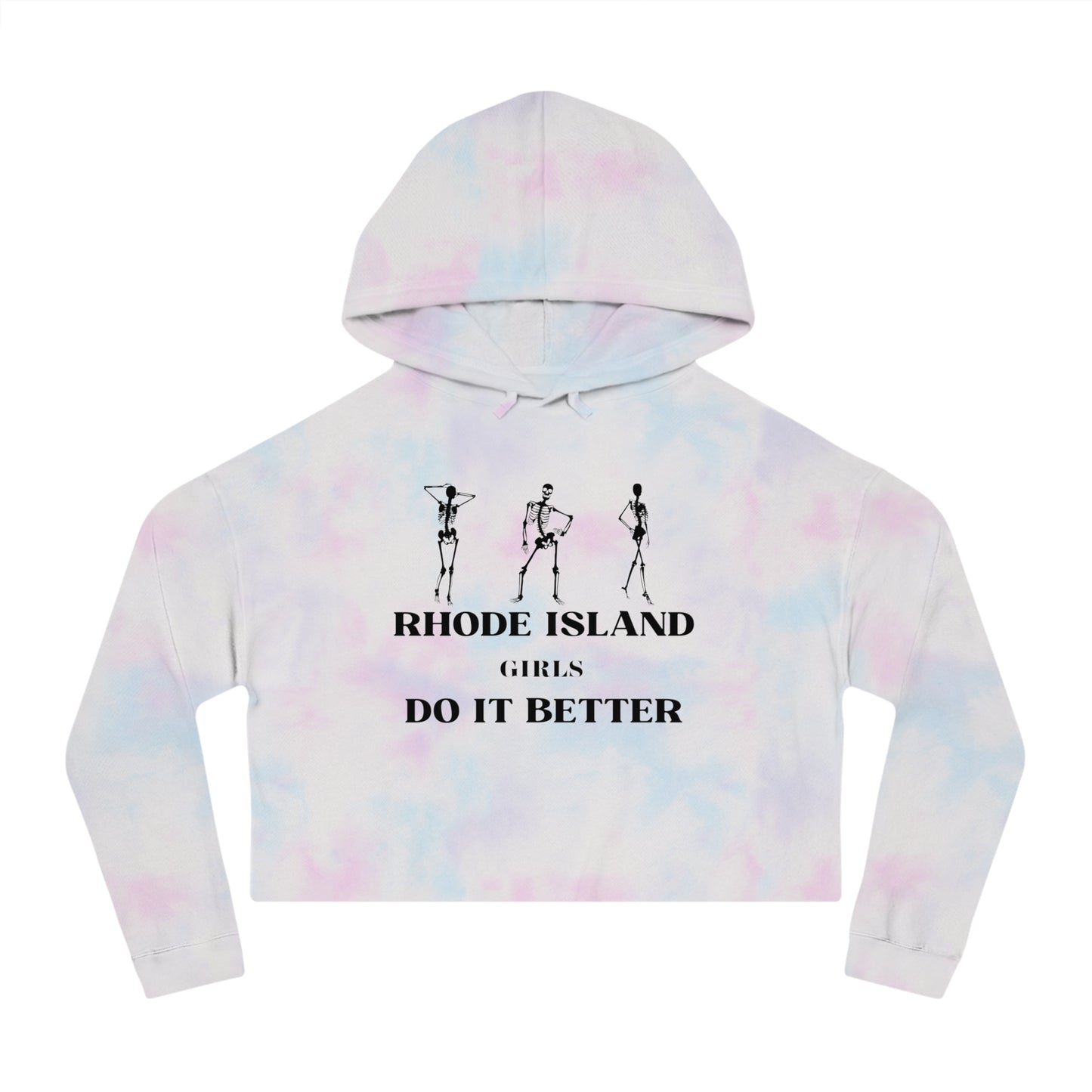 Rhode Island Girls Do it Better- Womens Cropped Hooded Sweatshirt